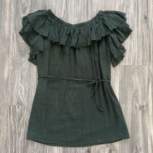 Sir The Label Revolve Chessa Strapless Ruffle Mini Dress Green Size US 4